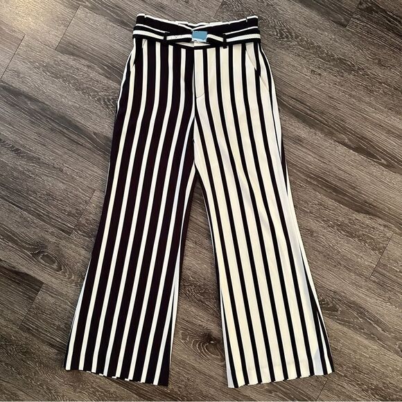 Alice + Olivia Paula Striped Wide Leg Pants - Picture 1 of 8